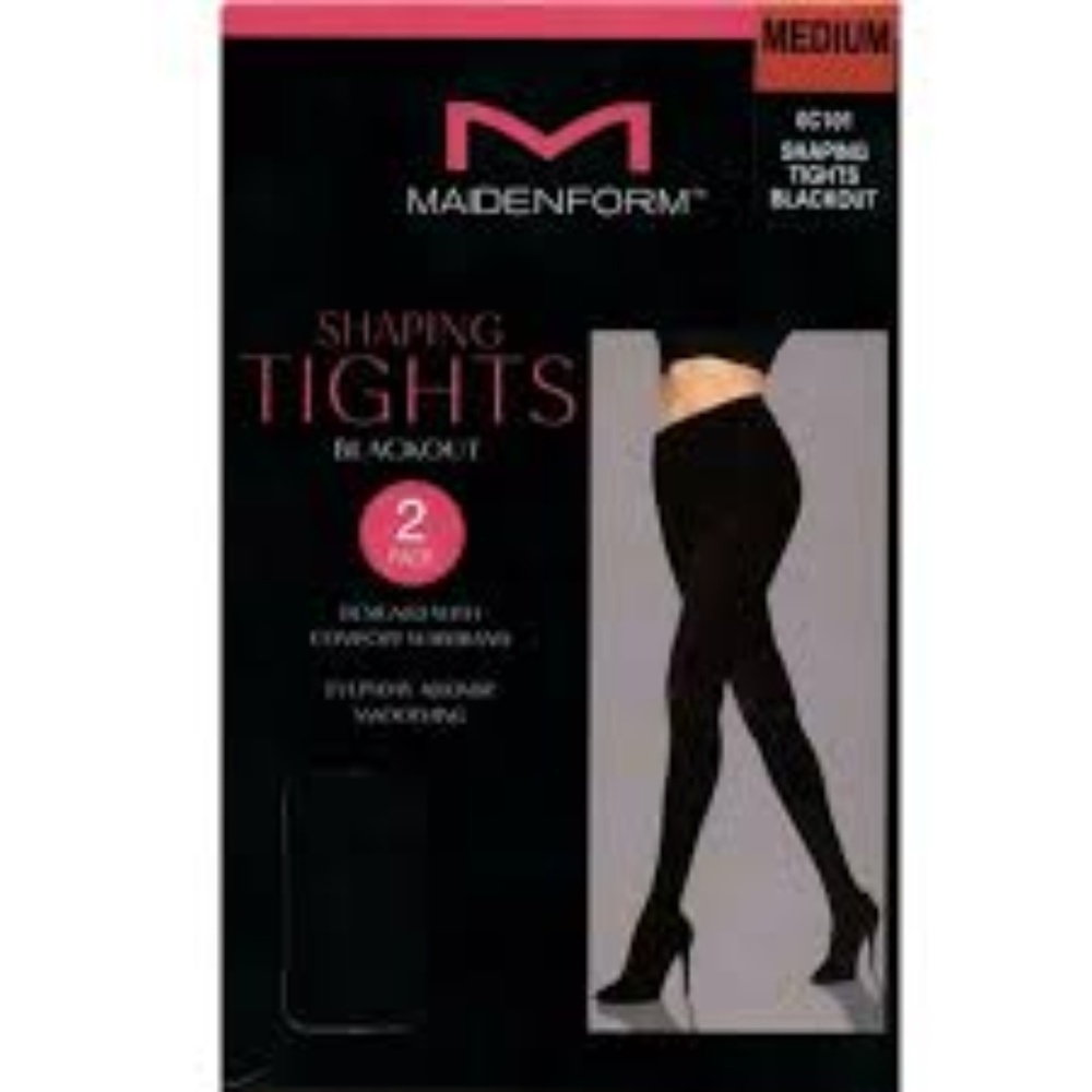 NEW in BOX Maidenform Tights, Black 2 PACK, Medium